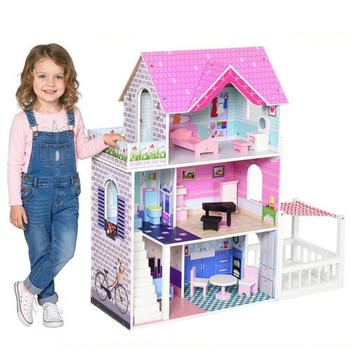 Casa delle bambole legno - bambole,